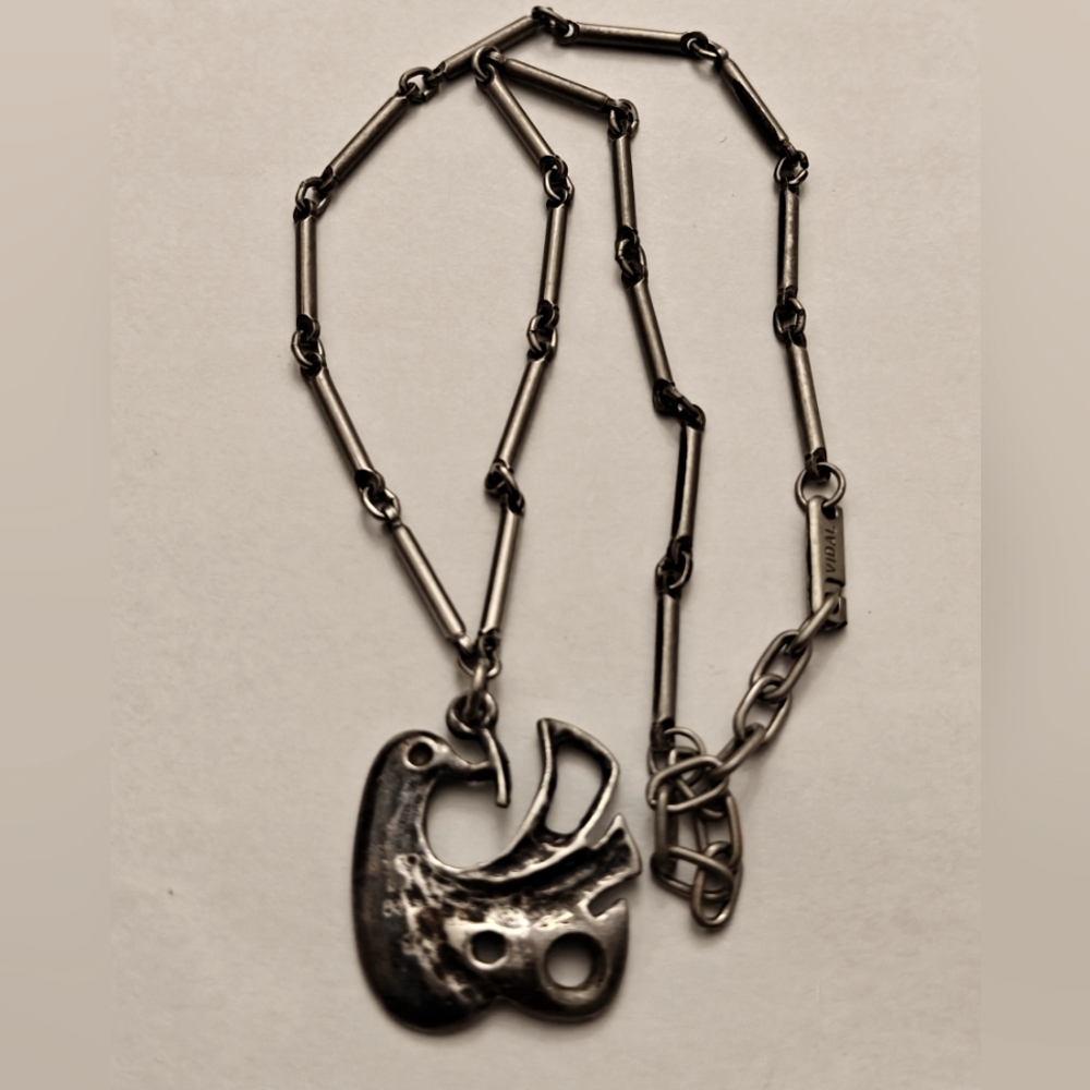 Vintage Guy Vidal Dove Bird Pendant Necklace